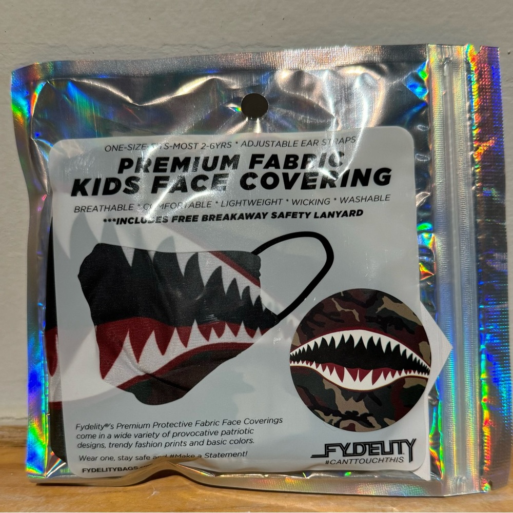 FYDELITY-Face Mask|KIDS|Breathable Adjustable Reusable Camo Shark